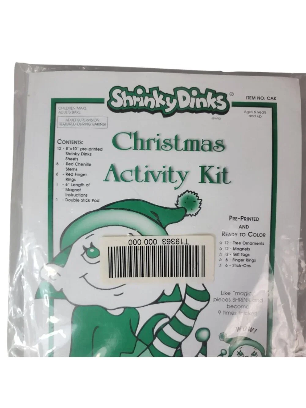 Shrinky Dinks Christmas Activity Kit Chenille Stems Rings Incomplete 2003 VTG
